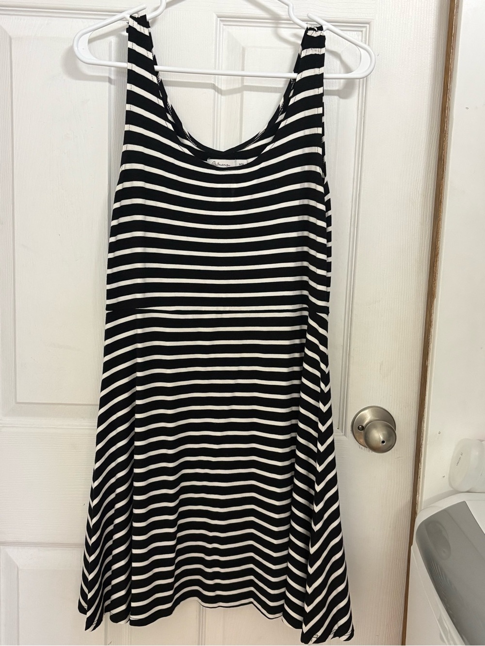 Reitmans Black and White Striped Tank Swing Dress